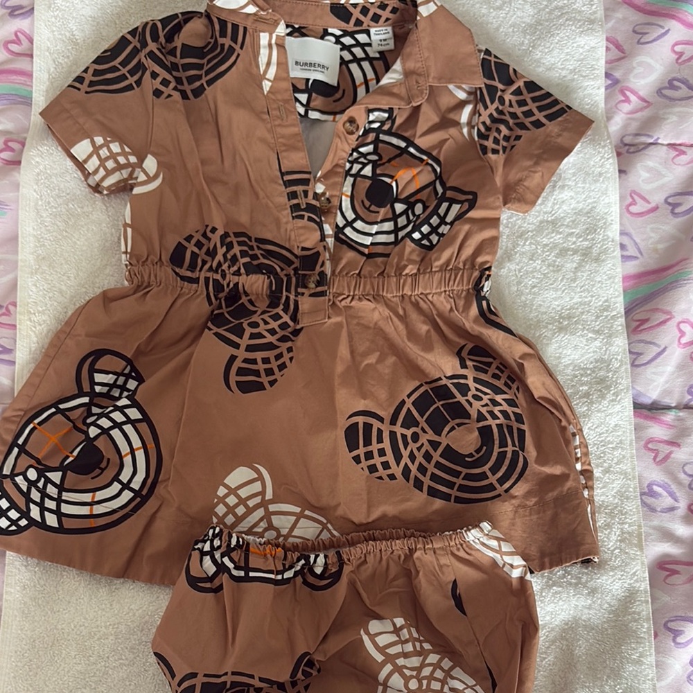 Burberry Tan Bear Patterned Outfit